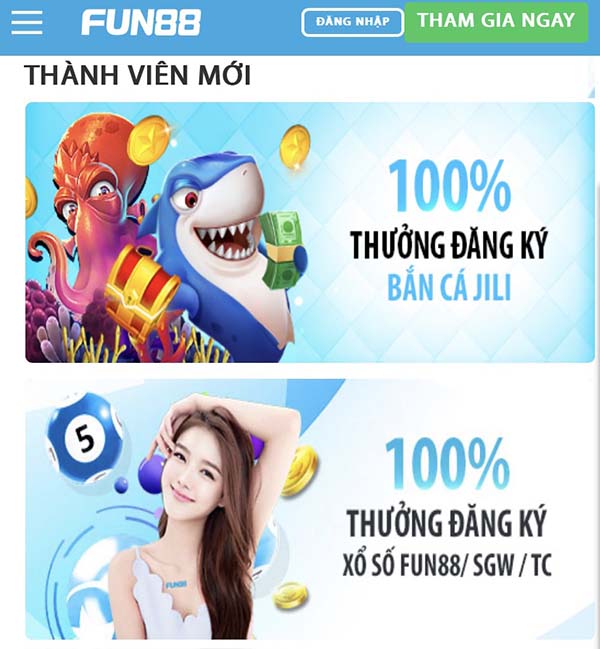 Khuyến mãi tại nhà cái Fun88