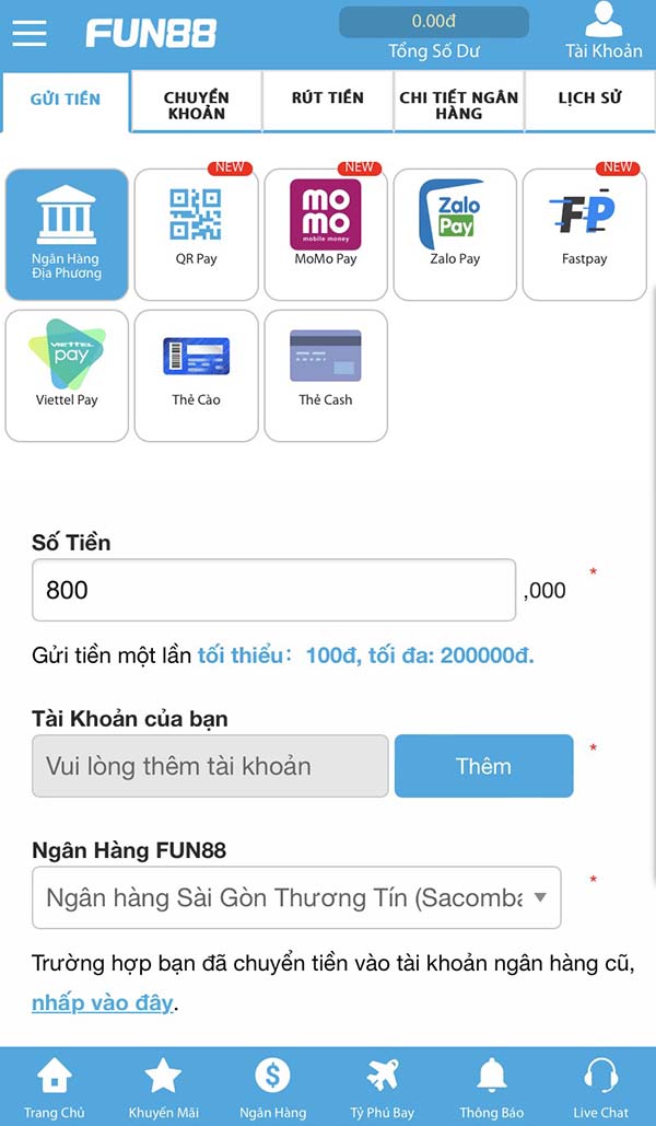 nạp tiền Fun88